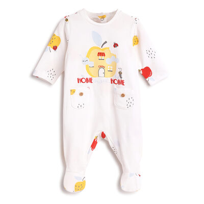 Infants Natural Printed Nappy Opening Babysuit